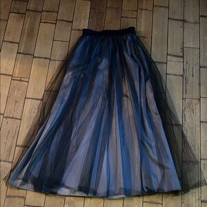 Chic Black Tulle A-Line Skirt